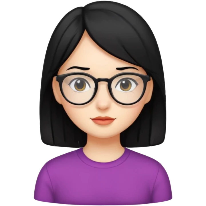 glasses girl with black hair emoji