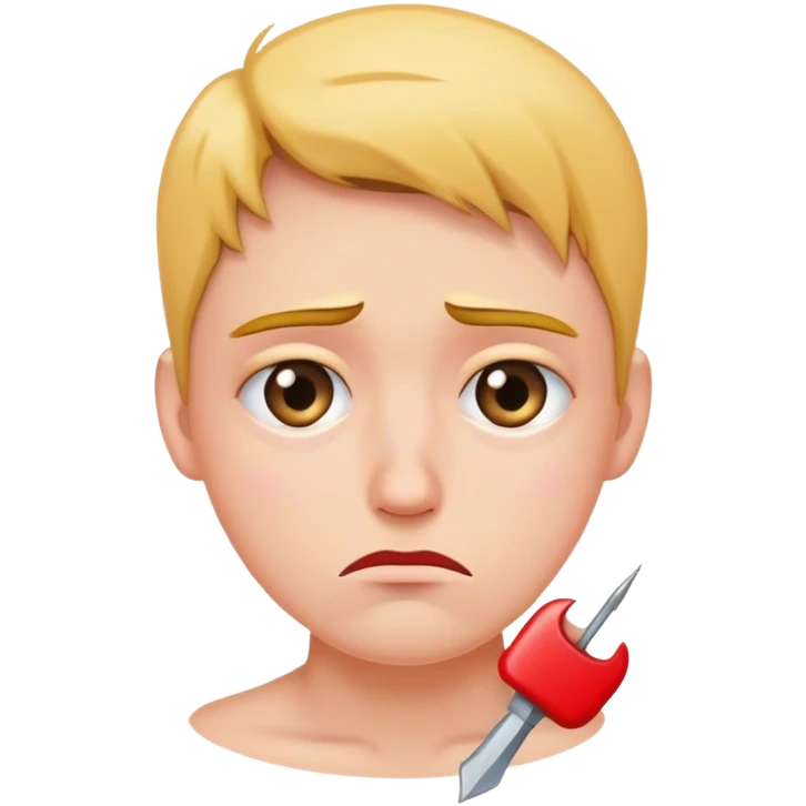 sad fcace with nail emoji