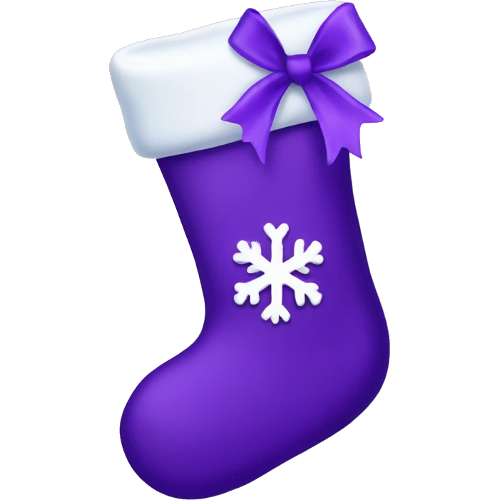 Dark purple Christmas stocking with bow emoji