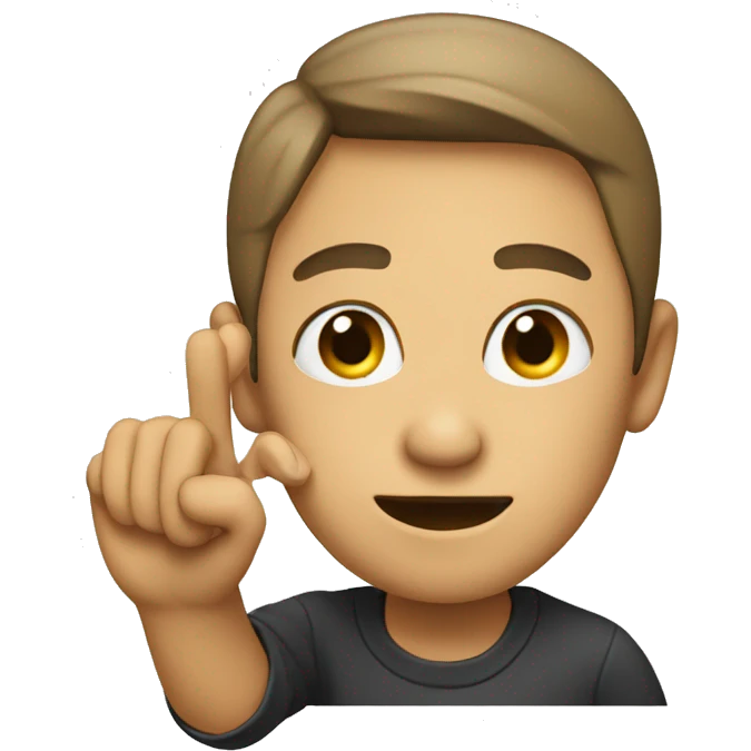 person pointing to there ear emoji