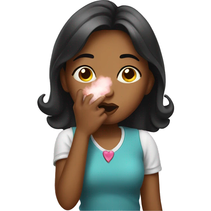 girl blowing kisses emoji