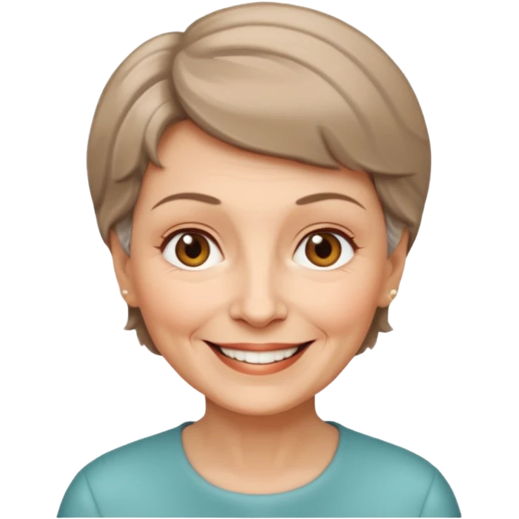 ahora hazme una mujer blanca viejita blanca con el pelo corto y cafe claro emoji