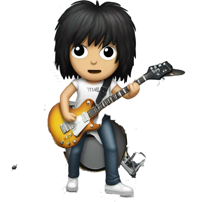 ramones playing rock guitar and drums emoji
