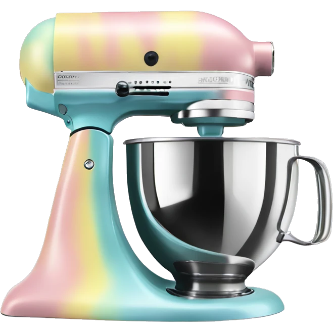 Realistic pastel tie dye kitchenaid mixer.  emoji