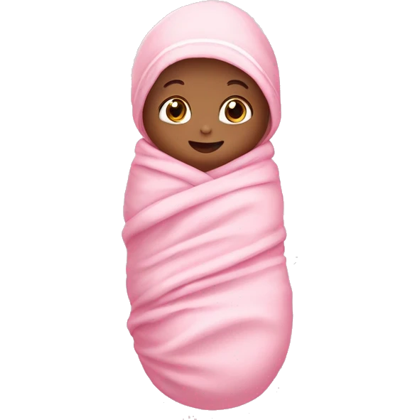 Baby with pink swaddle ￼￼ emoji