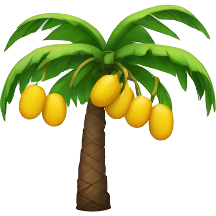 palm tree with yellow dates emoji