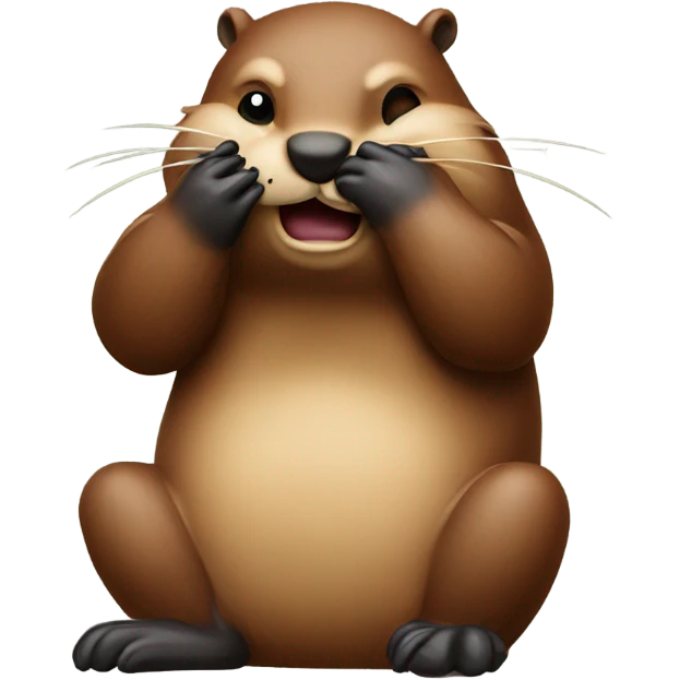 beaver doing a facepalm emoji