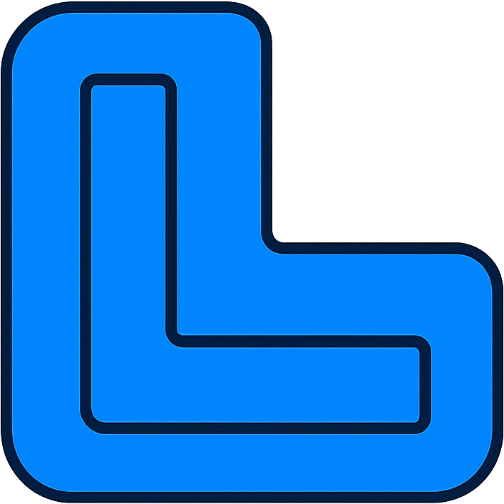 modern icon representing LeanIX with signature blue color and stylized L shape, minimal and tech-inspired emoji