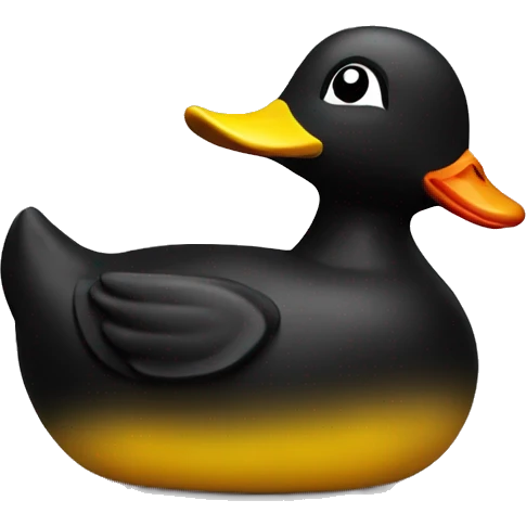 Rubber duck in black colour  emoji