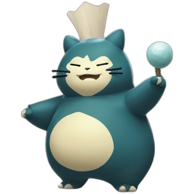 Mikikyu in a snorlax costume emoji