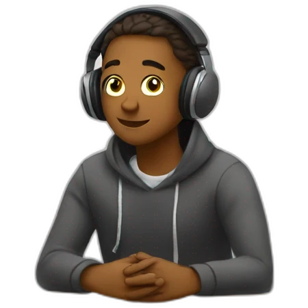 student listening to music in class emoji