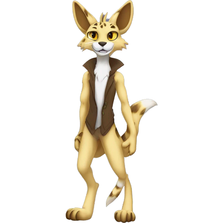 Anthro Furry Fursona Sergal-Serval-Vernid full body emoji