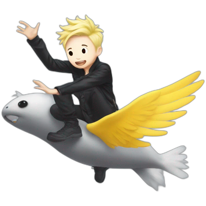 rap monster flying on suga emoji