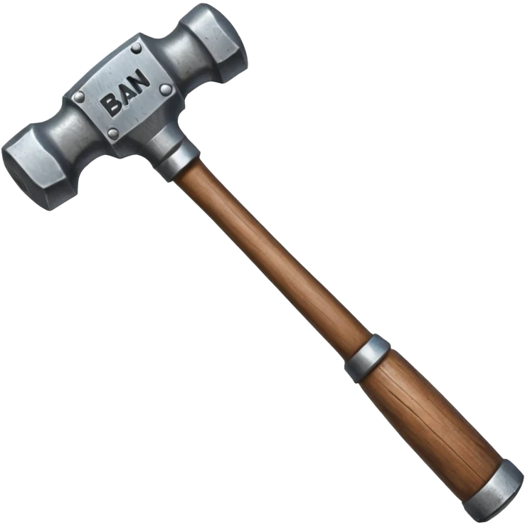 Hammer With Big Words Saying "ban" emoji