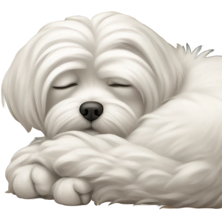 Maltese sleeping by door emoji