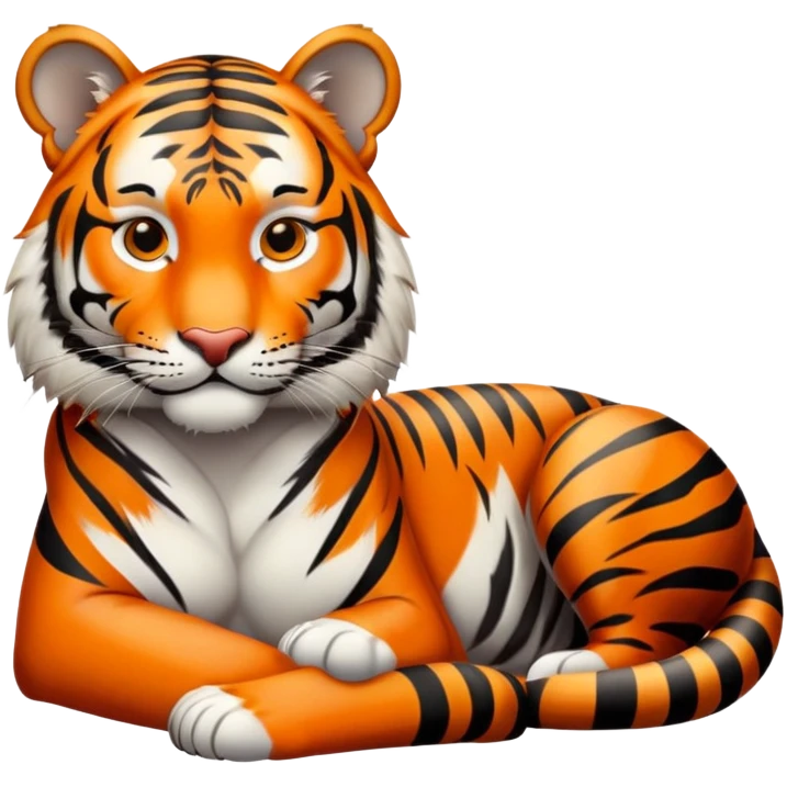 tiger lying down relaxed emoji