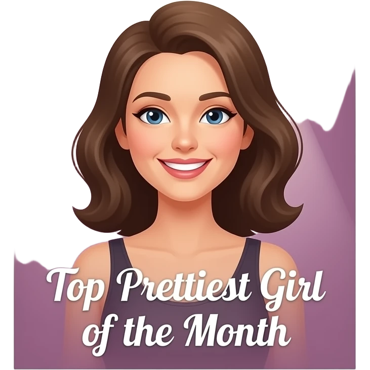 A dreamy salon poster titled “Top Prettiest Girl of the Month” give a spotlight lightning emoji