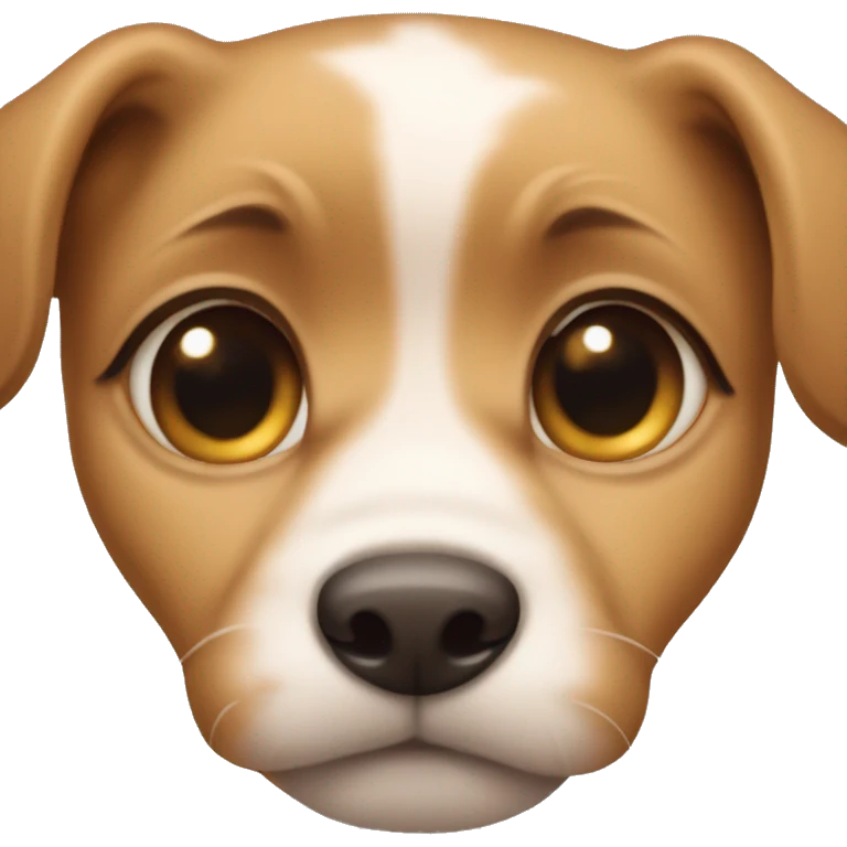 Puppy eyes with blushing face emoji