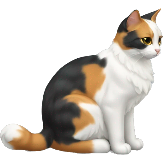 Calico cat by the water emoji