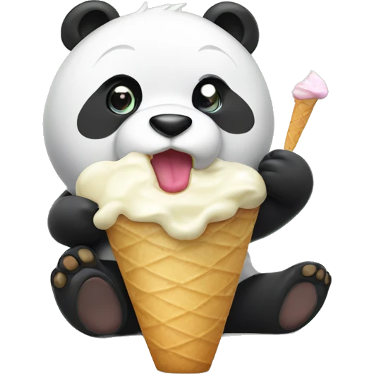 Panda eating ice cream emoji