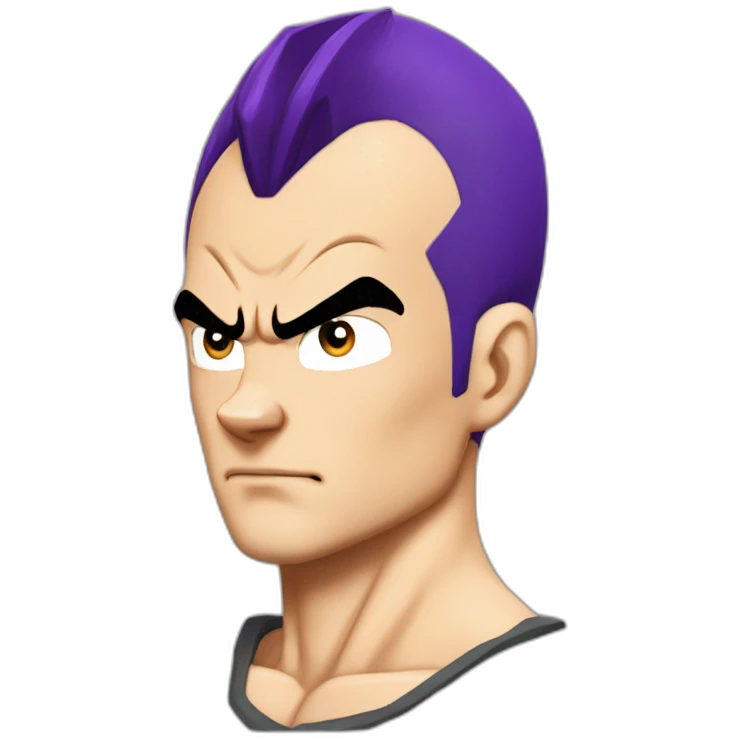 Vegeta purple hair without eyebrows emoji