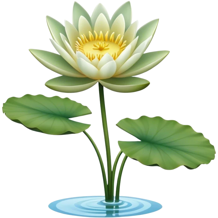 single Water Lily, straight stem emoji
