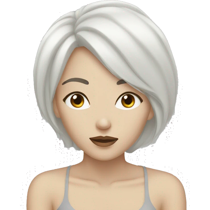 woman lying on the ground face up white skin black hair emoji
