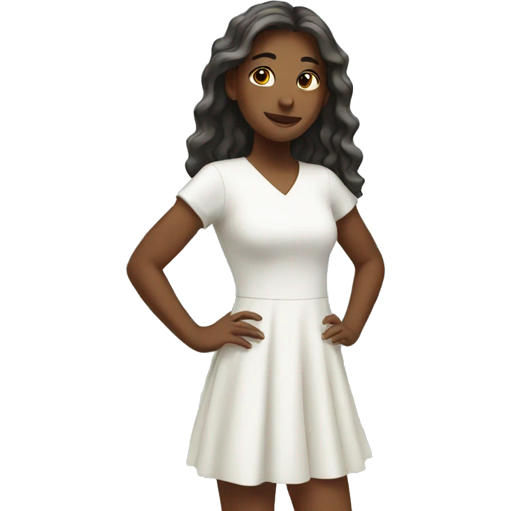 girls in white dress outdoors emoji