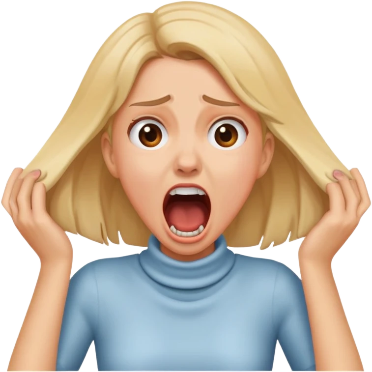 Girl screaming holding neck emoji