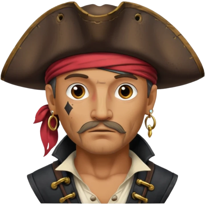Belted pirate man with earring
 emoji
