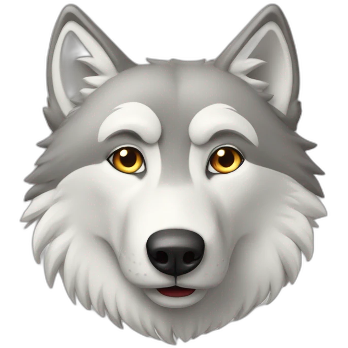 Loup blanc qui réfléchit beaucoup emoji