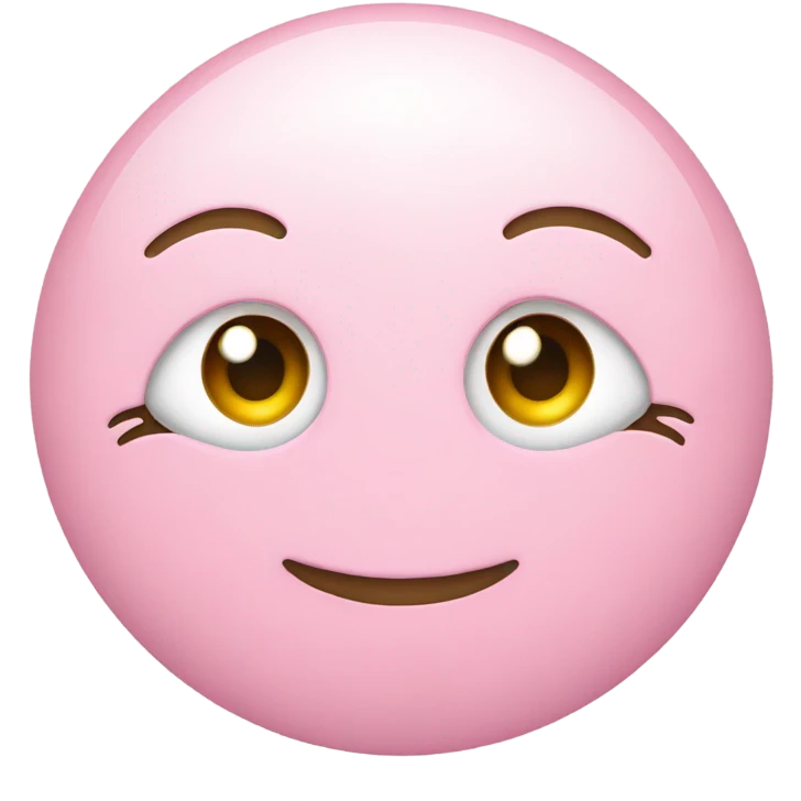 Light pink smiley with two little bows and eyelashes  emoji