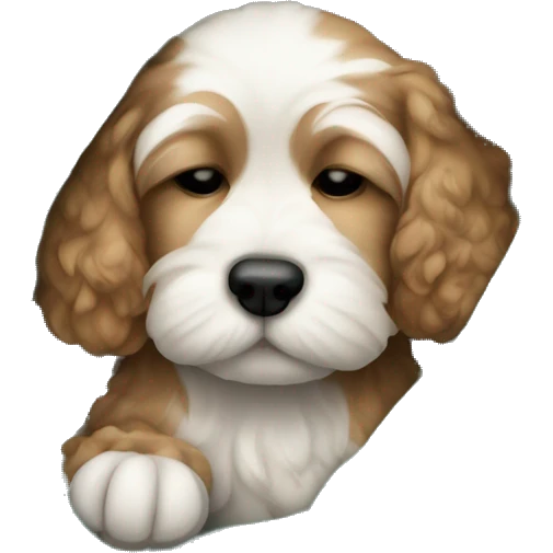 cockapoo puppy sleep in blanket emoji
