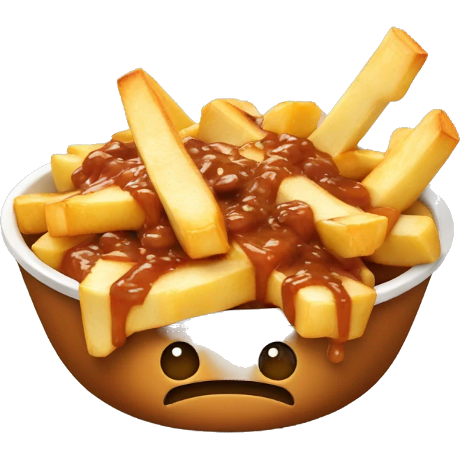 Poutine qui mange une poutine emoji