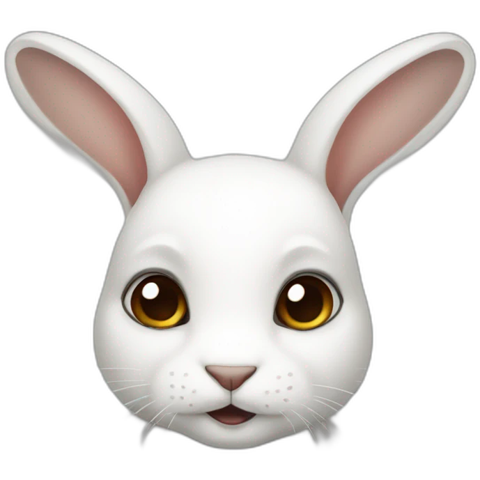 White female rabbit dark brown eyes emoji
