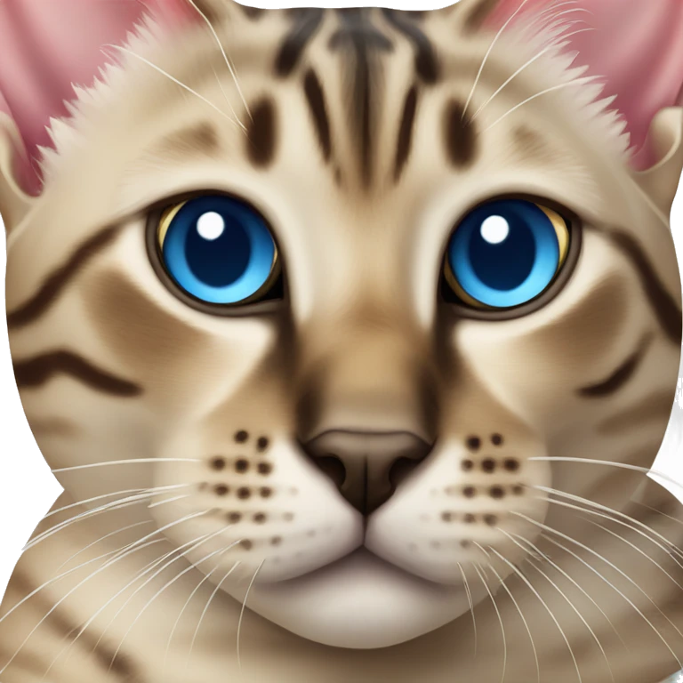 Seal Bengal cat with Blue eyes sitting emoji