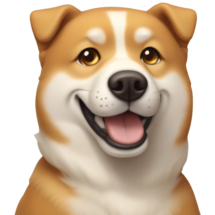 Golden Ginger boy brown eyes and wide brows 12 y o smiling with dog shiba inu  emoji