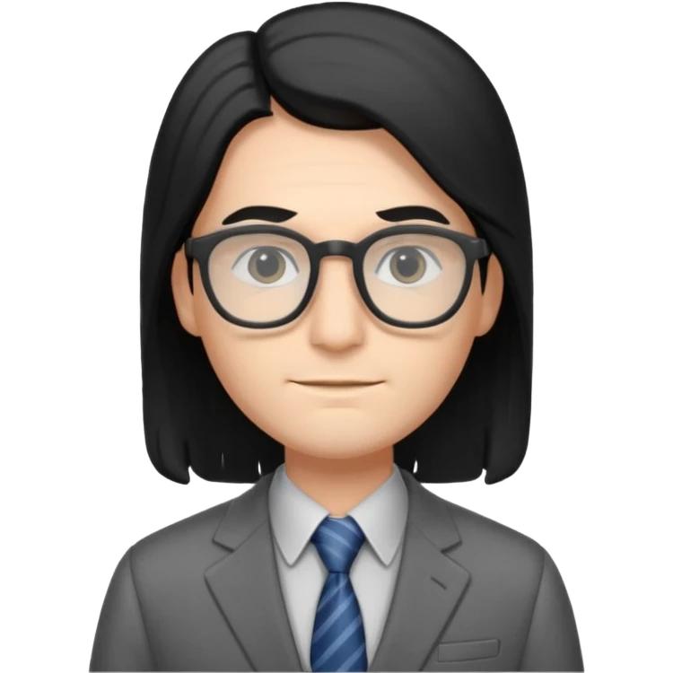 accountant with black long hair emoji