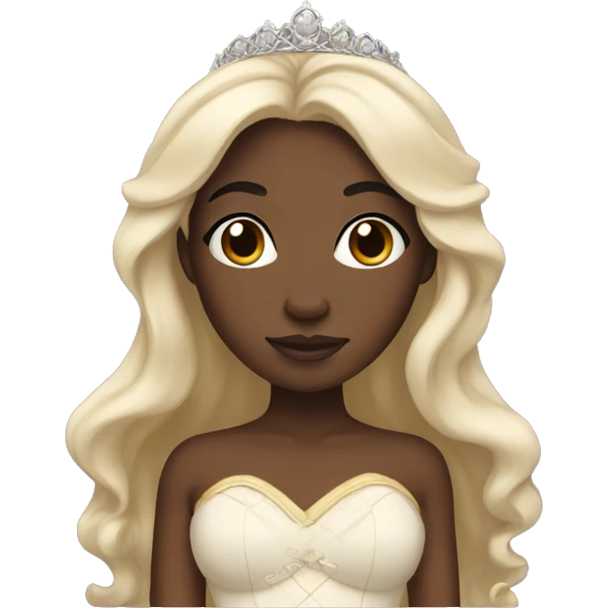 Cream themed black girl princess emoji