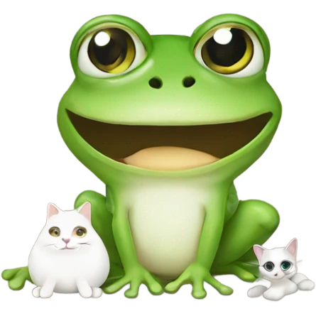 Frog with a cat emoji