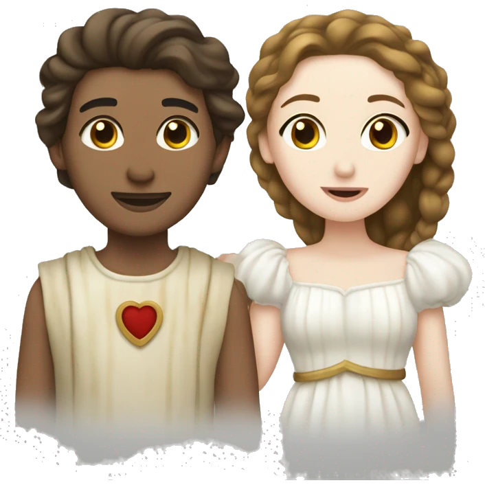 Romeo with white skin and Juliet with white skin emoji
