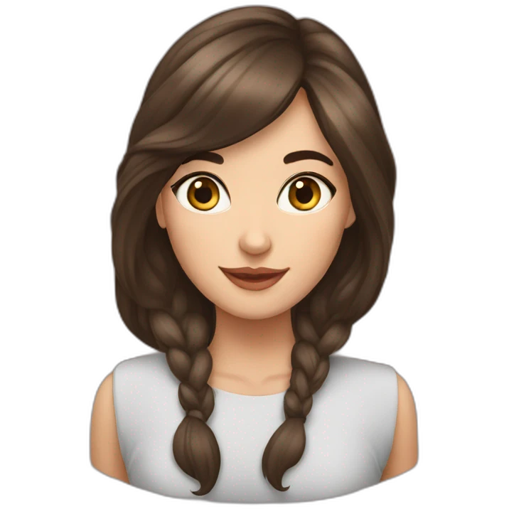 Brunette Anastasia loves cats emoji