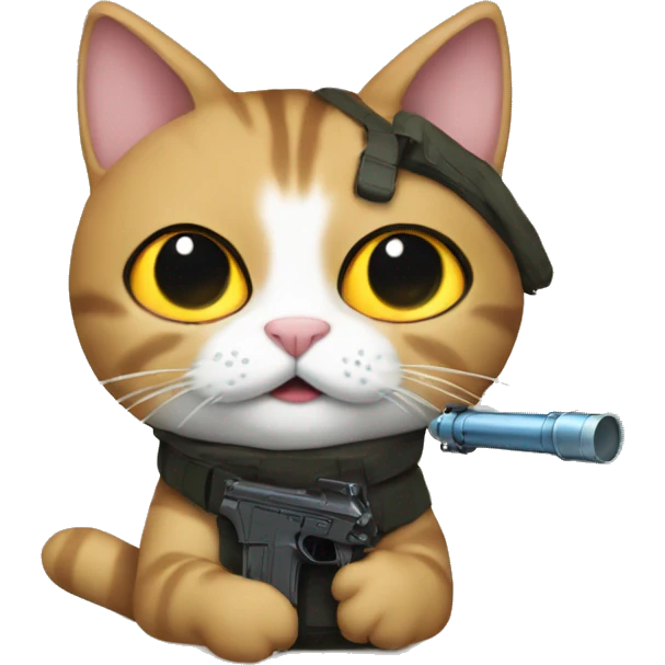 Cat with bazookas emoji