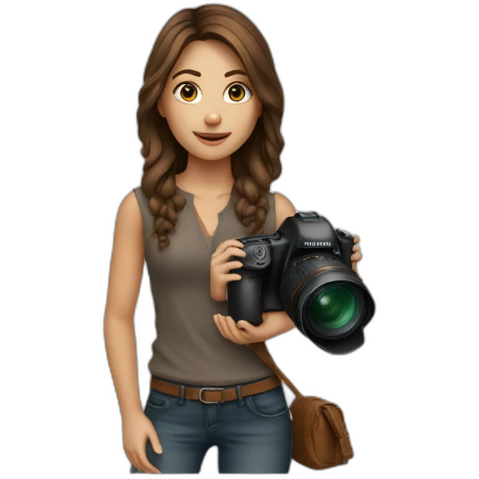 Photographer girl brown hair emoji