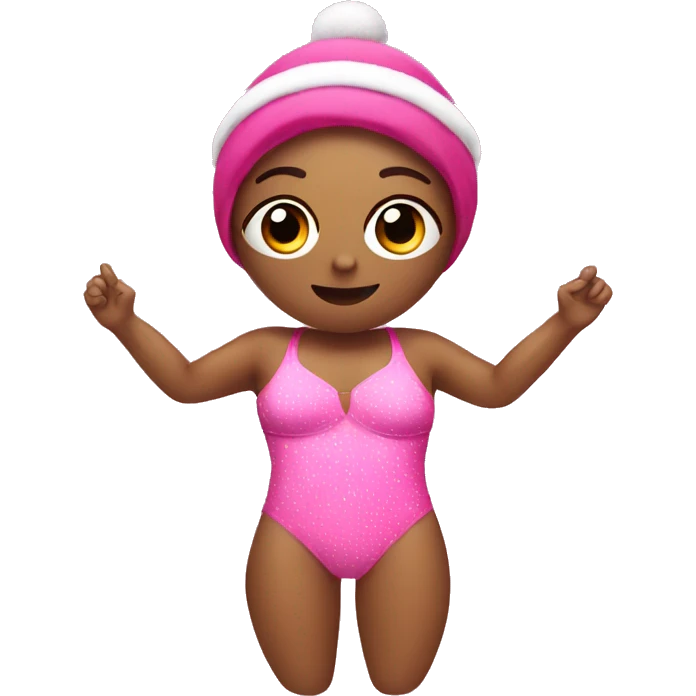 pink person in chrismas swimsuit  emoji