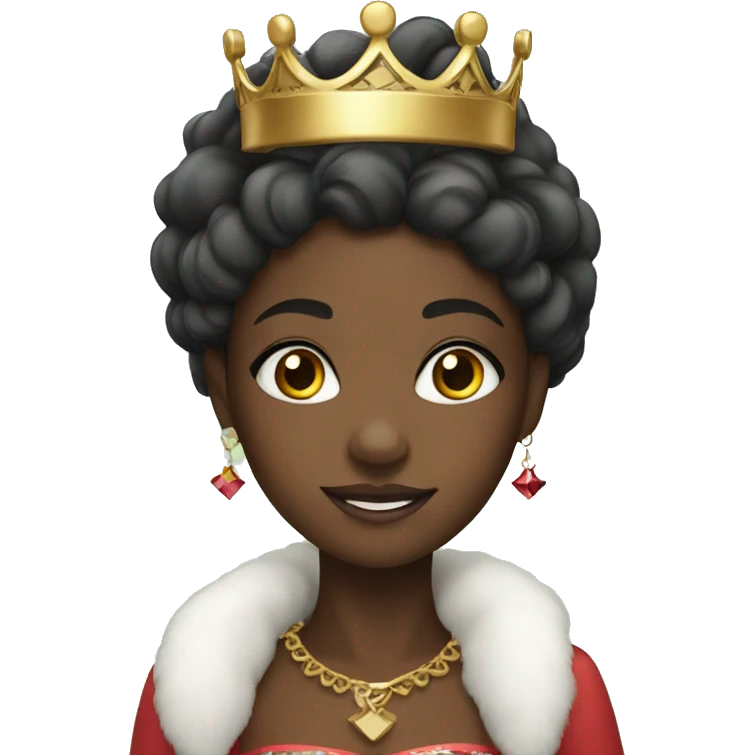 Black girl, A Christmas princess  emoji