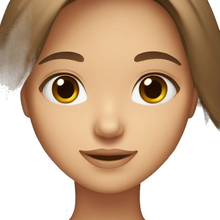 A girl with brown hair and brown eyes emoji
