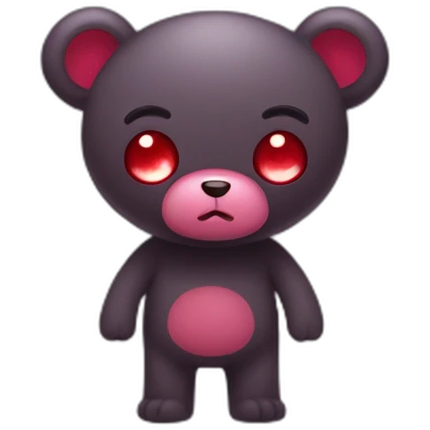 Gloomy bear with red eyes emoji