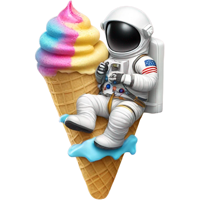 Astronaut on ice cream emoji