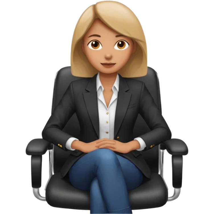 Back of woman sitting on an office chair emoji
